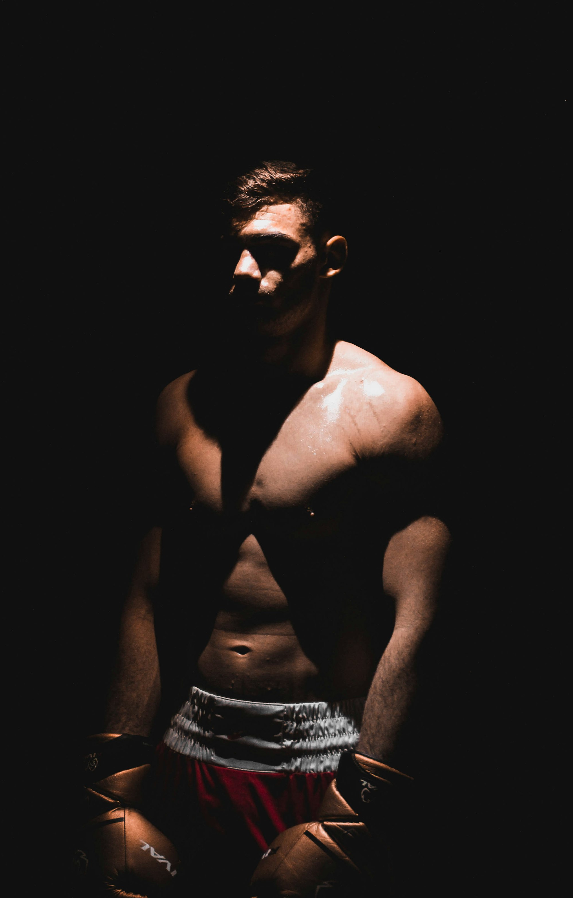 Boxeador profissional em treino